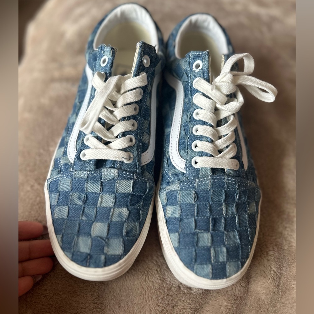 Vans wooven denim platform sneakers